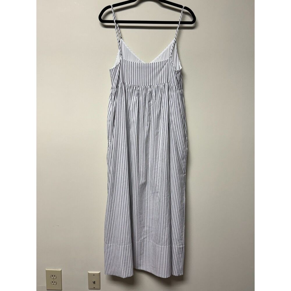 NWT - JENNI KAYNE Cove Maxi Dress White/Navy Stripes Lined Cotton, Sz S - Picture 9 of 15
